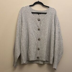 1. State Light Gray‎ Sweater Cardigan XL Button Up Polyester Acrylic Soft Cozy